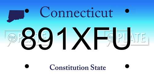 891XFU Connecticut License Plate