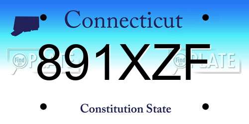 891XZF Connecticut License Plate