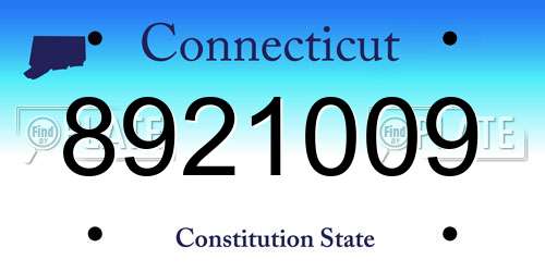8921009 Connecticut License Plate