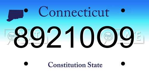 89210O9 Connecticut License Plate