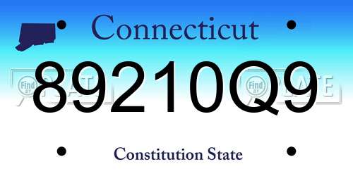 89210Q9 Connecticut License Plate
