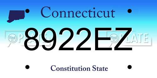 8922EZ Connecticut License Plate