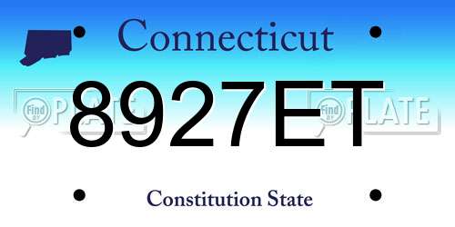 8927ET Connecticut License Plate