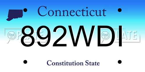 892WDI Connecticut License Plate