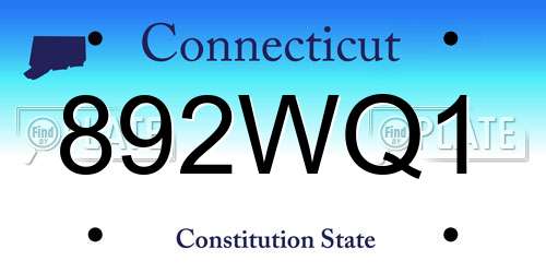 892WQ1 Connecticut License Plate