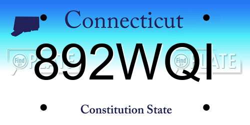 892WQI Connecticut License Plate