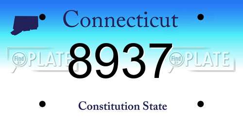 8937 Connecticut License Plate