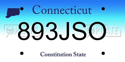 893JSO Connecticut License Plate