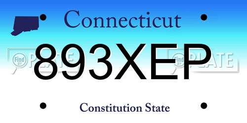893XEP Connecticut License Plate
