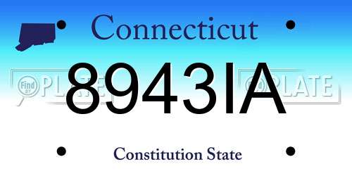 8943IA Connecticut License Plate