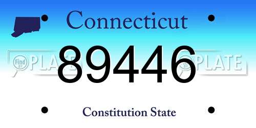 89446 Connecticut License Plate