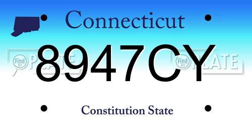 8947CY Connecticut License Plate