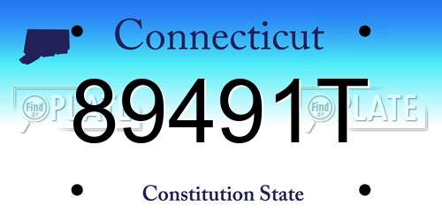 89491T Connecticut License Plate