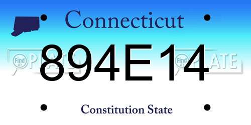 894E14 Connecticut License Plate