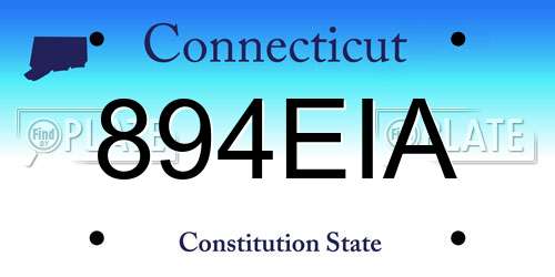 894EIA Connecticut License Plate