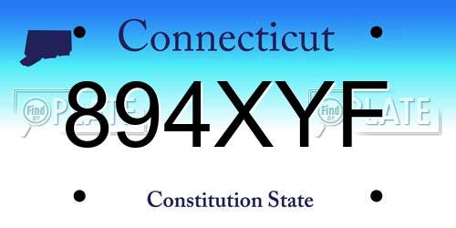 894XYF Connecticut License Plate