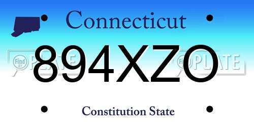 894XZO Connecticut License Plate