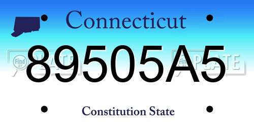 89505A5 Connecticut License Plate