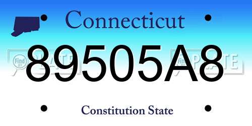 89505A8 Connecticut License Plate