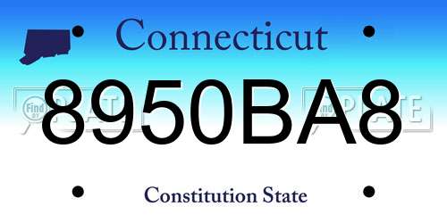 8950BA8 Connecticut License Plate