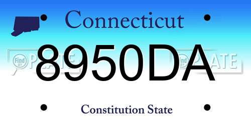 8950DA Connecticut License Plate