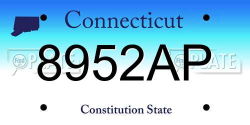 8952AP Connecticut License Plate