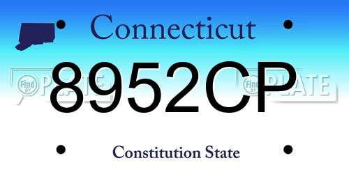 8952CP Connecticut License Plate