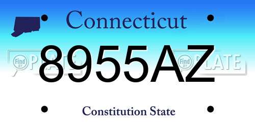 8955AZ Connecticut License Plate