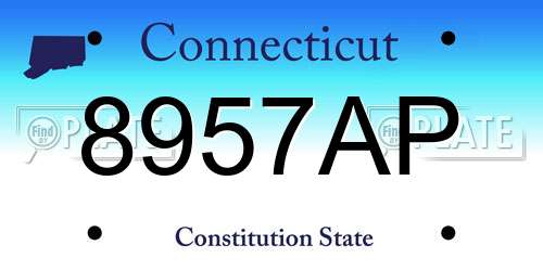8957AP Connecticut License Plate