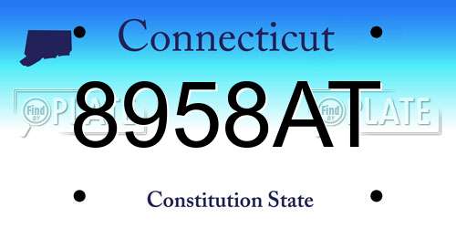 8958AT Connecticut License Plate