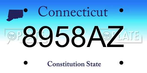 8958AZ Connecticut License Plate