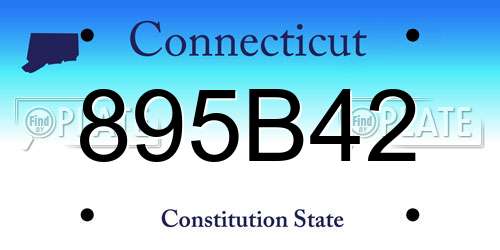 895B42 Connecticut License Plate