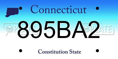 895BA2 Connecticut License Plate