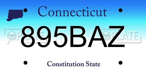 895BAZ Connecticut License Plate