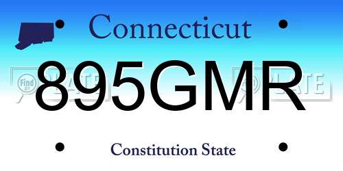 895GMR Connecticut License Plate