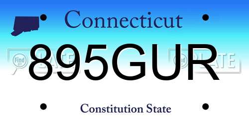 895GUR Connecticut License Plate