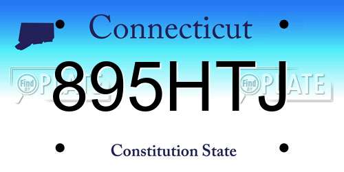 895HTJ Connecticut License Plate