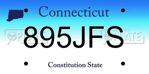 895JFS Connecticut License Plate