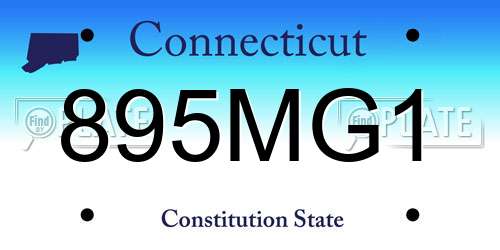 895MG1 Connecticut License Plate