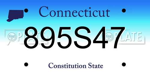895S47 Connecticut License Plate