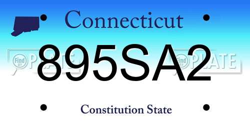 895SA2 Connecticut License Plate