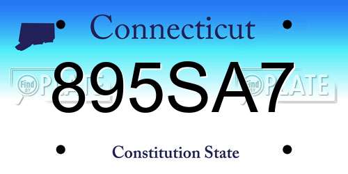 895SA7 Connecticut License Plate