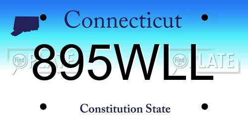 895WLL Connecticut License Plate