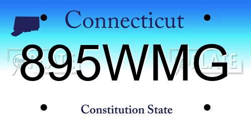 895WMG Connecticut License Plate