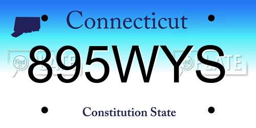 895WYS Connecticut License Plate