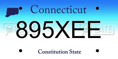 895XEE Connecticut License Plate