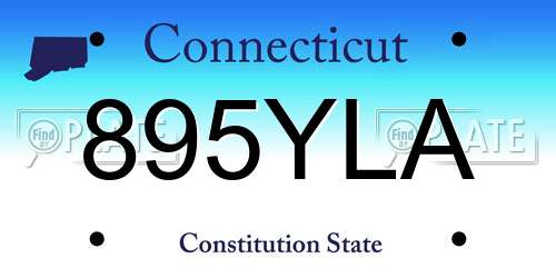 895YLA Connecticut License Plate
