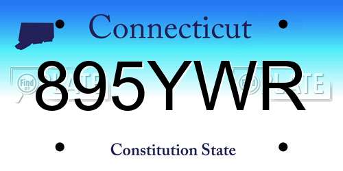 895YWR Connecticut License Plate