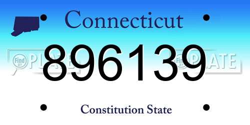 896139 Connecticut License Plate