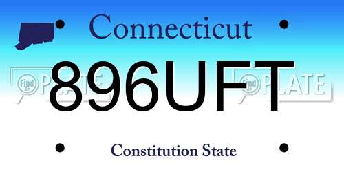 896UFT Connecticut License Plate